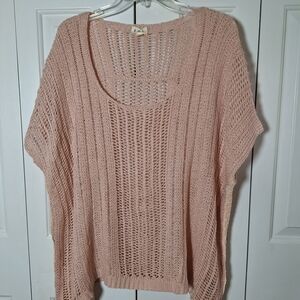 POL Women's Blush Open-Knit Sweater NWOT